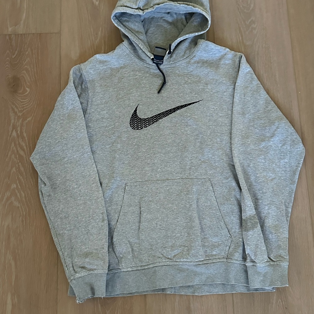 Nike Light Gray Hoodie with Black Swoosh